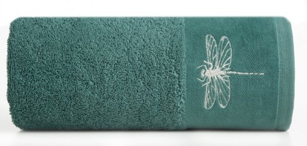Ręcznik LORI WAŻKA - 70x140 turkusowy ze srebrnym zdobieniem - PREMIUM