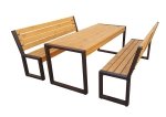 Meble ogrodowe, parkowe, tarasowe, na plac zabaw, stół dwie ławki LOFT XL ZO  CERTYFIKAT 212 cm