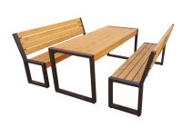 Meble ogrodowe, parkowe, tarasowe, na plac zabaw, stół dwie ławki LOFT XL ZO CERTYFIKAT 212 cm 