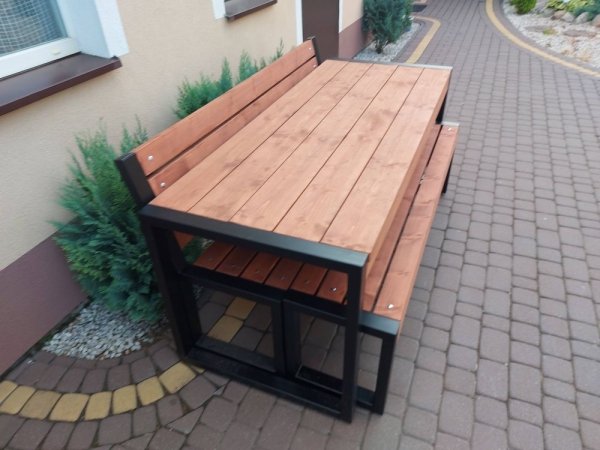 Meble ogrodowe, parkowe, tarasowe, na plac zabaw, stół, ławka z oparciem, ławka bez oparcia LOFT XL CERTYFIKAT 
