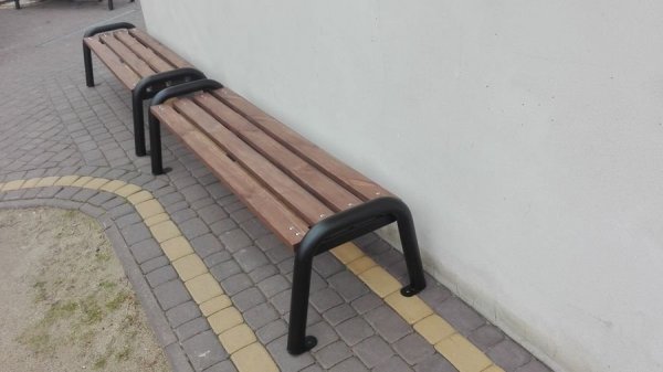 Ławka parkowa z rur bez oparcia 187 cm