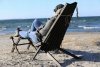 Leżak Fotel drewniany EcoChair EcoFurn Sosna Biały Olej