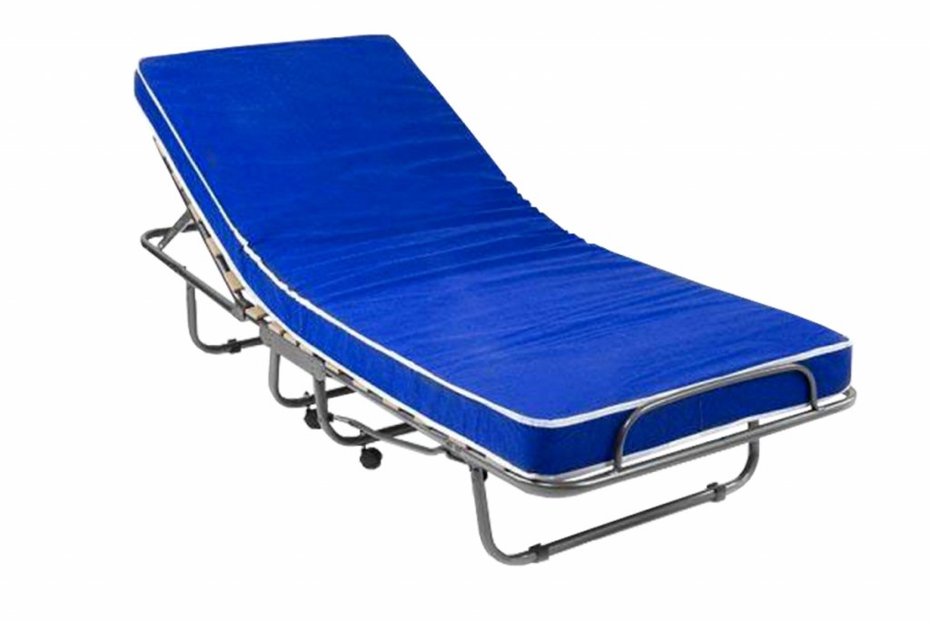 ŁÓŻKO polowe składane TOKIO regulowany zagłówek kółka 200x80 cm materac