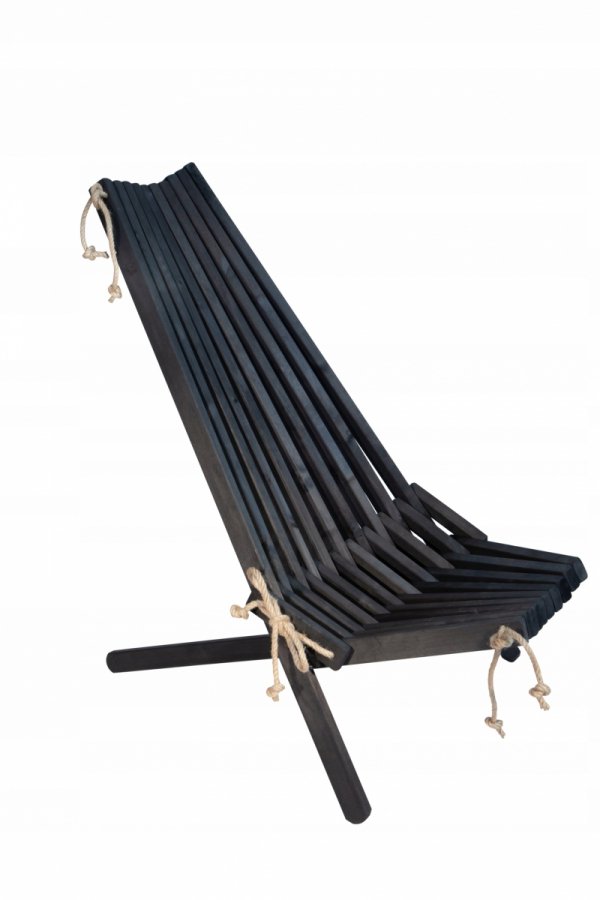 Leżak Fotel drewniany EcoFurn EcoChair Olcha Czarny