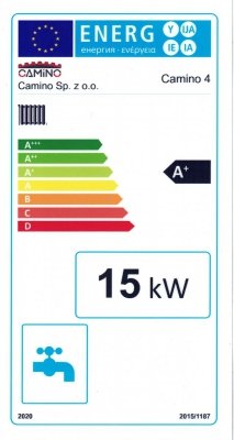 Camino 4 SLIM  żeliwny kocioł na pellet z podajnikiem o mocy 15 KW ecoTOUCH920 TOUCH T4 Separate