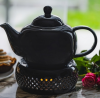Ceramiczny DZBANEK 1L ZAPARZACZ do herbaty SITKO + PODGRZEWACZ ZESTAW
