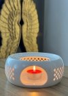 Ceramiczny DZBANEK 1L ZAPARZACZ do herbaty SITKO + PODGRZEWACZ ZESTAW