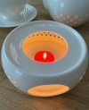 Ceramiczny DZBANEK 1L ZAPARZACZ do herbaty SITKO + PODGRZEWACZ ZESTAW