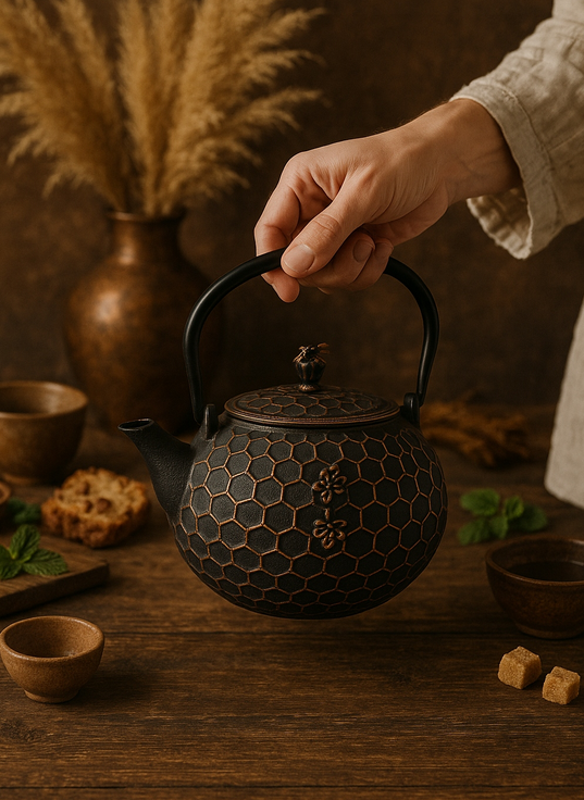 CZAJNIK ŻELIWNY IMBRYK ZAPARZACZ DO HERBATY Z SITKIEM 1,8L