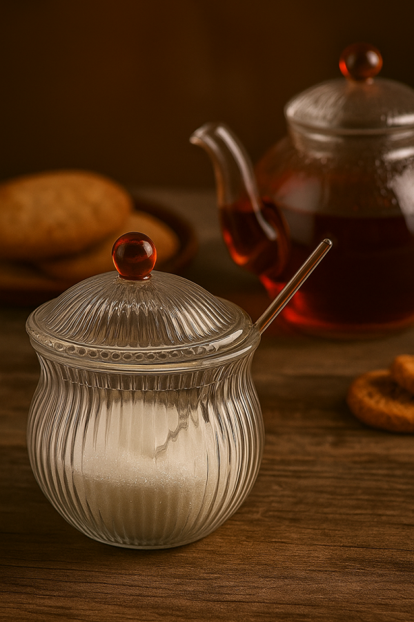 Zestaw CUKIERNICZKA MLECZNIK ŁYŻECZKA pojemnik na cukier mleko do kawy