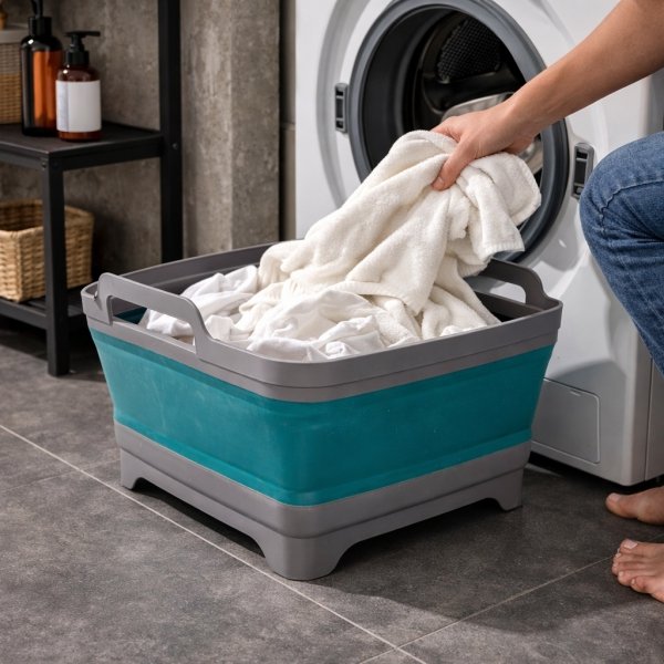 MISKA SKŁADANA Z KORKIEM ODPŁYWOWYM SILIKONOWA turystyczna KAMPER