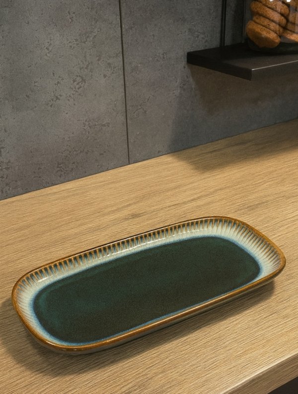Ceramiczny TALERZ PÓŁMISEK do serwowania prostokatny 30 cm