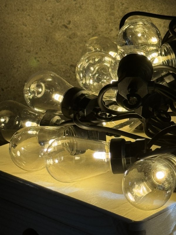 Lampki ogrodowe girlanda LED 20 żarówek łańcuch świetlny zewnętrzny 12,5 m