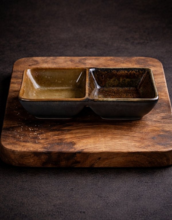 MISECZKA podwójna do sosu sojowego SUSHI wasabi sosjerka na dipy 14cm