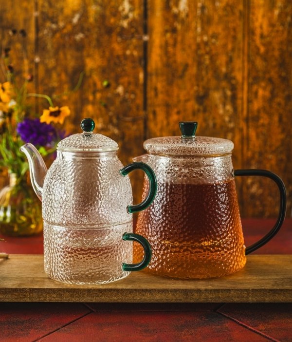 CZAJNIK ZAPARZACZ dzbanek z FILIŻANKĄ ZESTAW DO HERBATY 0,5L na prezent