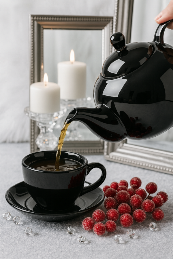 Ceramiczny DZBANEK 1L ZAPARZACZ do herbaty SITKO + PODGRZEWACZ ZESTAW