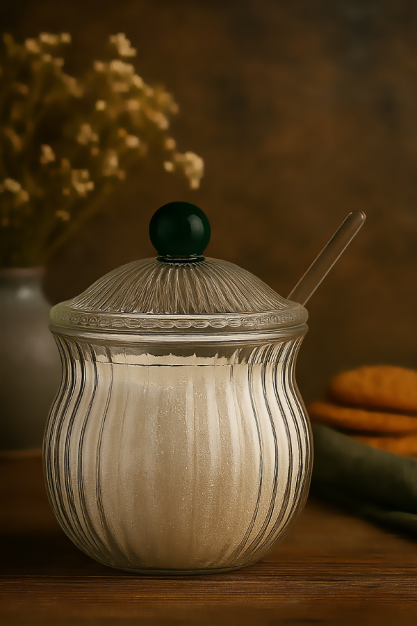 Zestaw CUKIERNICZKA MLECZNIK ŁYŻECZKA pojemnik na cukier mleko do kawy