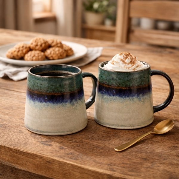 ZESTAW 4 X KUBEK CERAMICZNY do kawy herbaty czekolady Green 400ml