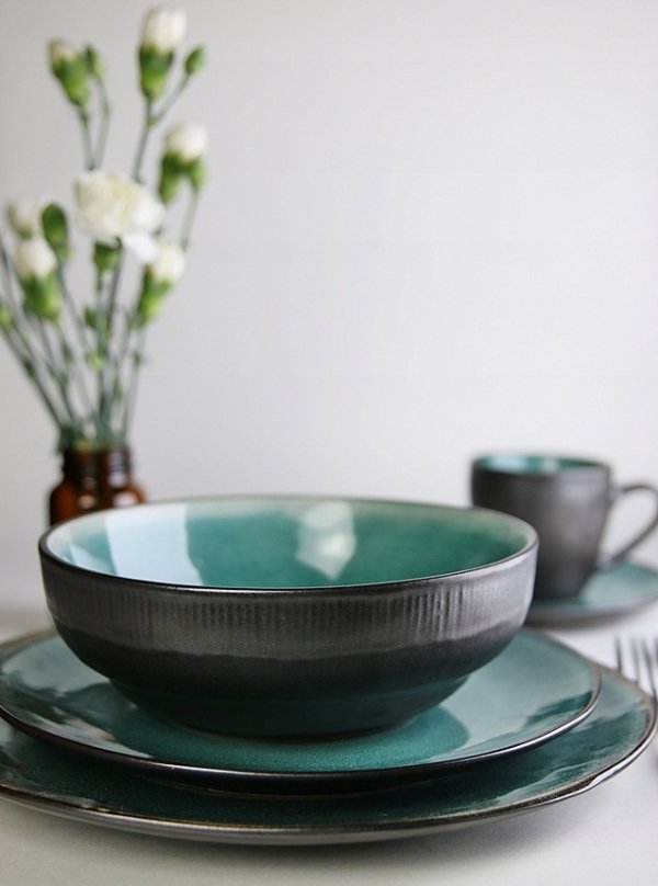 TALERZ obiadowy płytki duży 27cm linia Black Bootle Green