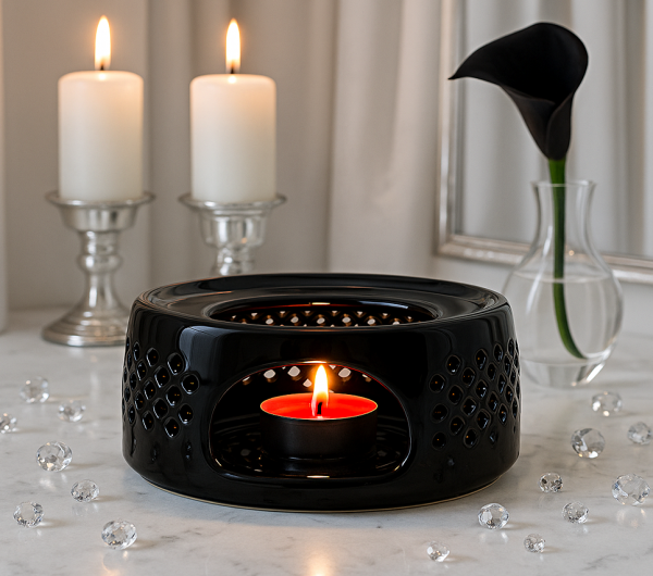 Ceramiczny DZBANEK 1L ZAPARZACZ do herbaty SITKO + PODGRZEWACZ ZESTAW