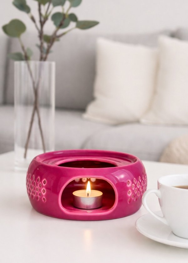 Ceramiczny DZBANEK 1L ZAPARZACZ do herbaty SITKO + PODGRZEWACZ ZESTAW