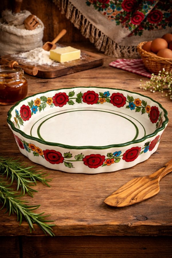 Forma do Tarty Ceramiczna 25cm naczynie do zapiekania do piekarnika HALINA FOLK
