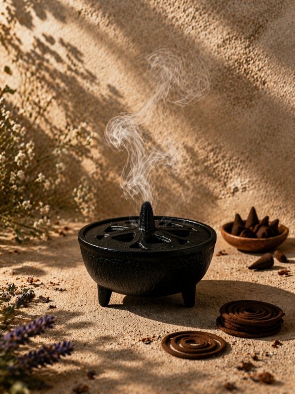 Kadzielnica żeliwna do kadzideł stożkowych i spiralnych na komary 