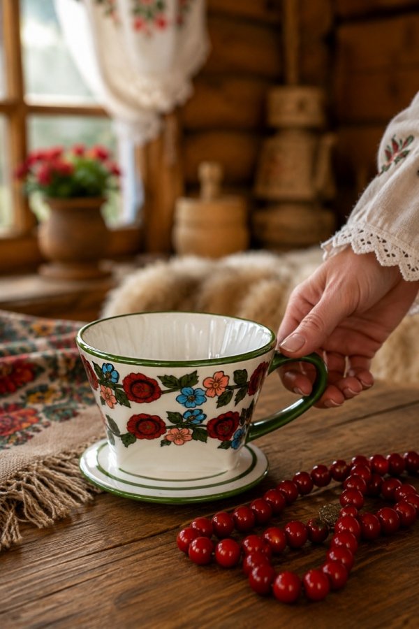 Dripper Do Kawy Ceramiczny Filtr 4 Zaparzacz Przelewowy Ręcznie malowany