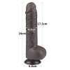 DILDO 9.5'' SLIDING SKIN DUAL LAYER DONG CZARNE