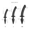 Dustronne dildo-korek Strap-on-me Switch Plug-in Semi-realistic Dildo Black L