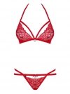 Obsessive 838-SET-3 komplet 2-częściowy czerwony S/M