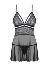 838-BAB-1 babydoll czarny L/XL