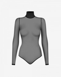 Czarne prześwitujące body Promees Ingrid M/L
