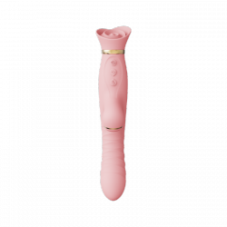 Pulsator z wibracjami oraz główką w kształcie róży Zalo Rose Thruster Strawberry Pink