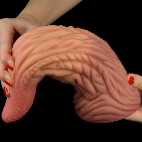 DILDO 10&#039;&#039; DUAL LAYERED PLATINUM SILICONE TONGUE