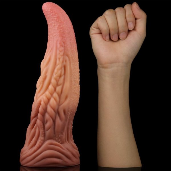 DILDO 10&#039;&#039; DUAL LAYERED PLATINUM SILICONE TONGUE