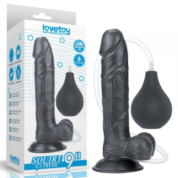 DILDO 9&#039;&#039; SQUIRT EXTREME DILDO – BLACK