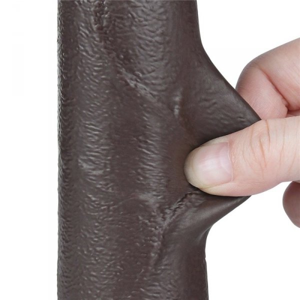 8.5&#039;&#039; SLIDING SKIN DUAL LAYER DONG BLACK