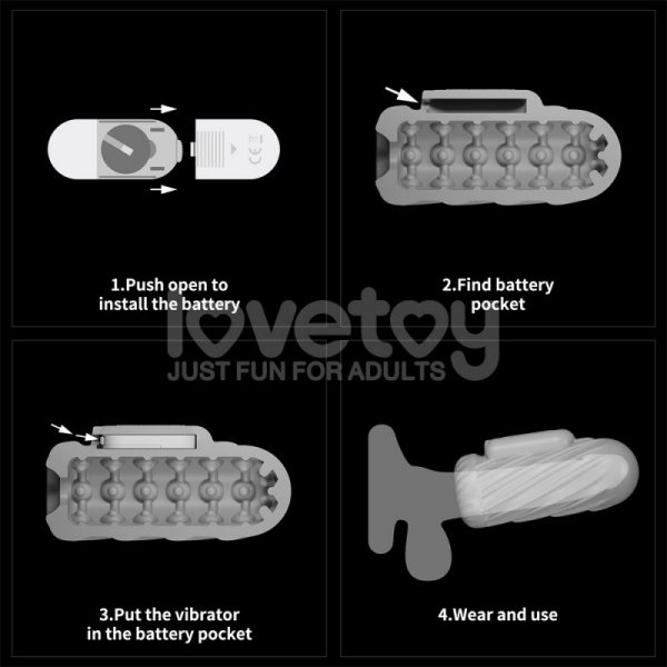 MASTURBATOR KNIGHTS RING VIBRATING DUAL PURPOSE SLEEVE-SPIRAL
