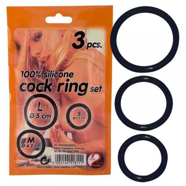SILICONE COCK RING SET 3 PCS