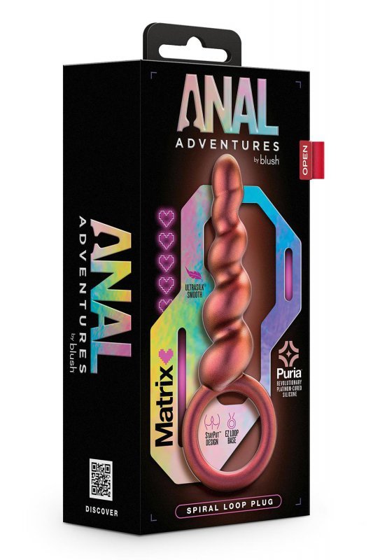 BLUSH ANAL ADVENTURES MATRIX SPIRAL LOOP PLUG COPPER