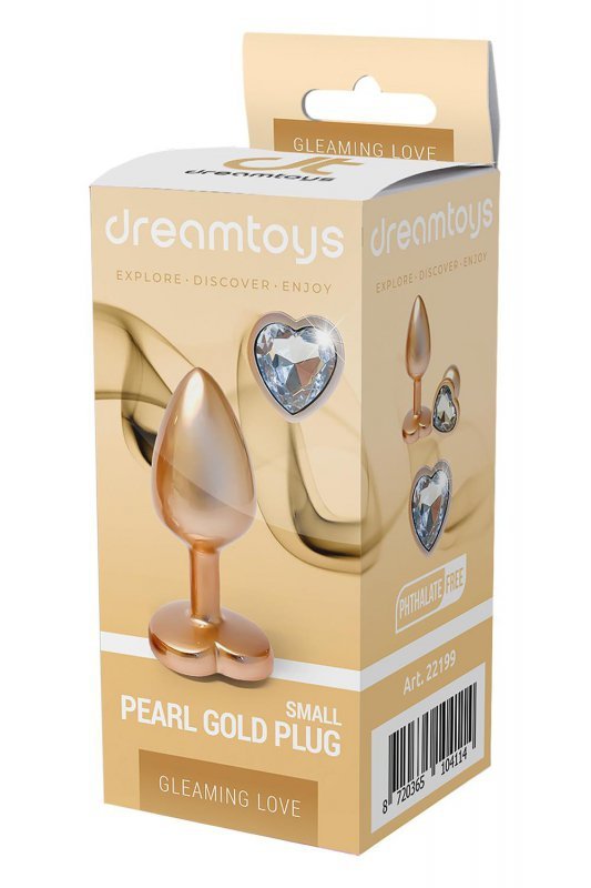 DREAMTOYS KOREK ANALNY GLEAMING LOVE PEARL GOLD PLUG SMALL
