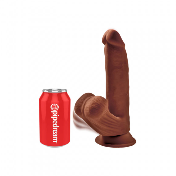 King Cock Dildo Plus 8&quot; Triple Density Cock With Swinging Balls Brown