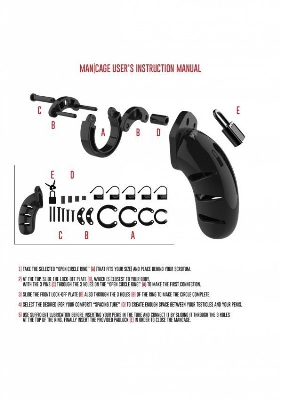 Model 04 - Chastity - 4.5&quot; - Cock Cage - Black