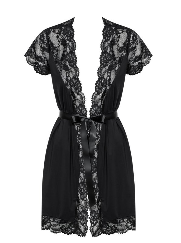 Obsessive 810-PEI-1 szlafrok czarny S/M