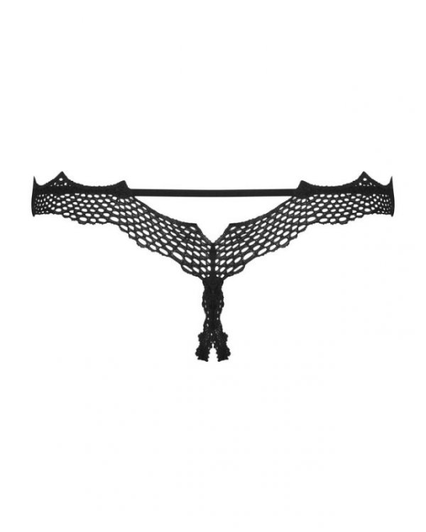 Bravelle stringi otwarte czarne L/XL Obsessive