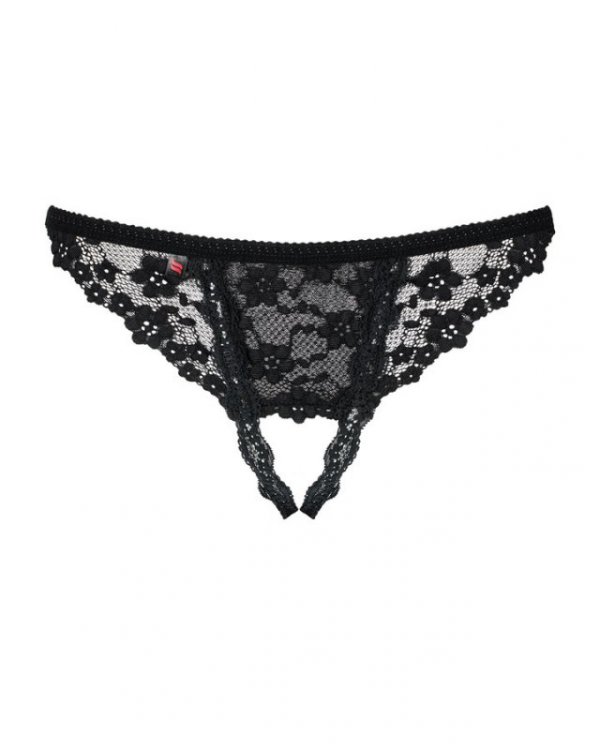 Letica stringi otwarte czarne L/XL Obsessive