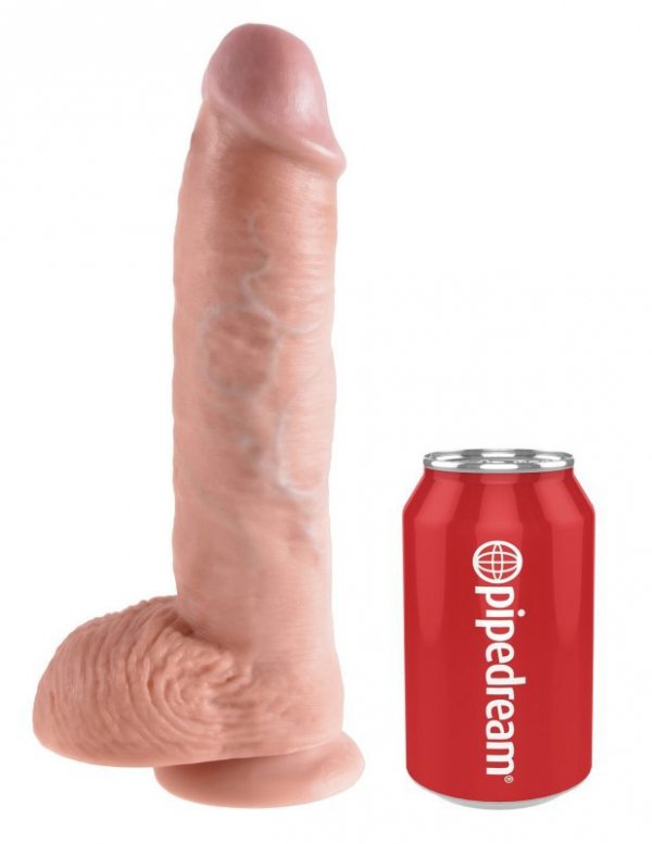 King Cock 10&quot; Cock with Balls Flesh