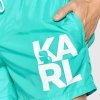 Karl Lagerfeld turkusowe szorty kąpielowe Carry Over KL22MBS08