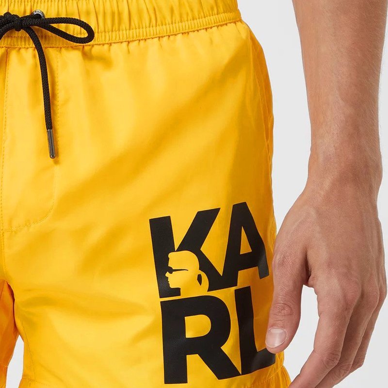 Karl Lagerfeld żółte szorty kąpielowe Carry Over KL22MBS08